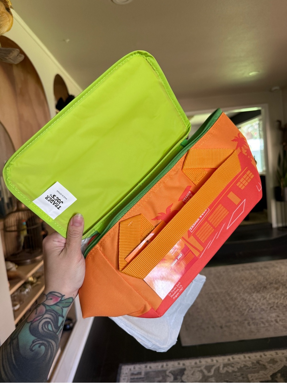 NWT Trader Joe's ORANGE Insulated Lunch mini Tote - Picture 3 of 3